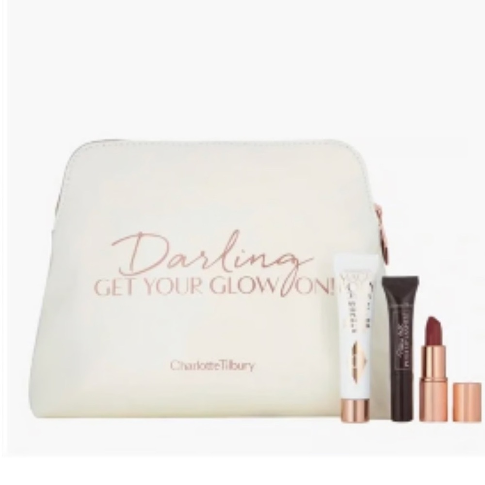 Charlotte Tilbury Bag Large “Darling, Get Your Glow On!” Cosmetic Makeup Bag NEW